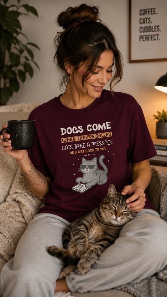 Funny Cat Quote T-Shirt – “Cats Take a Message” Tee | Unisex classic tee