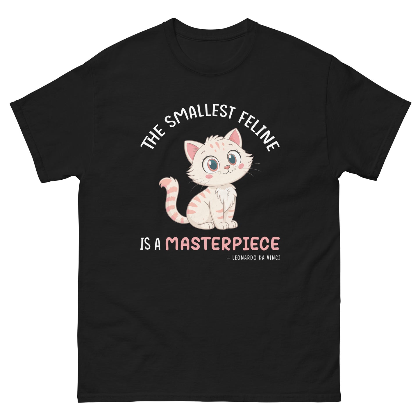 Cute kitten cat lover t-shirt with “The Smallest Feline Is a Masterpiece” quote